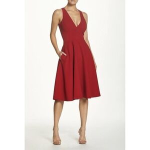 Dress The Population Garnet Red Catalina Fit & Flare Cocktail Dress Small $182